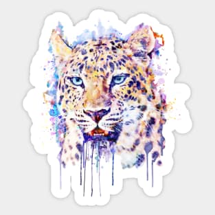 Watercolor Leopard Head Sticker